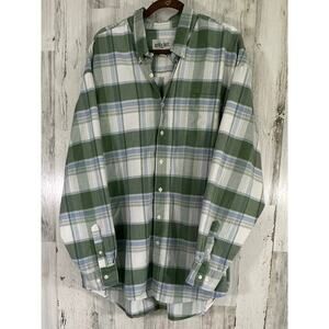 Rivercrest Mens Shirt Size XXL Green Plaid Button Up Shirt Cotton‎ Casual